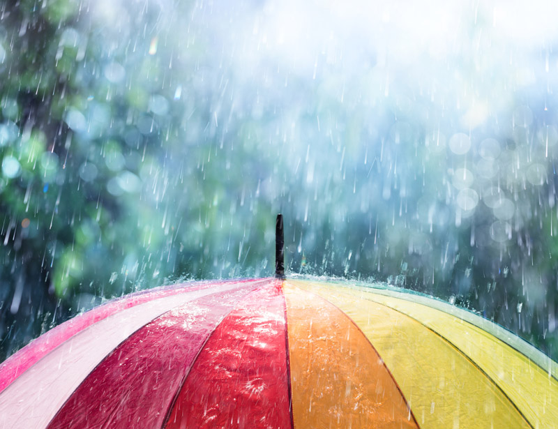 Rain on Rainbow Umbrella