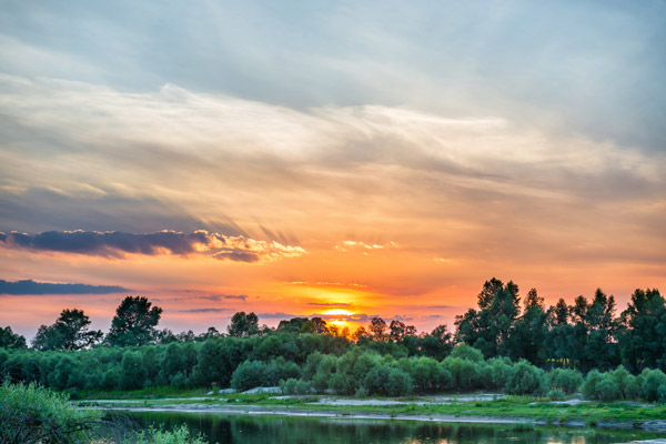 Sunset over River