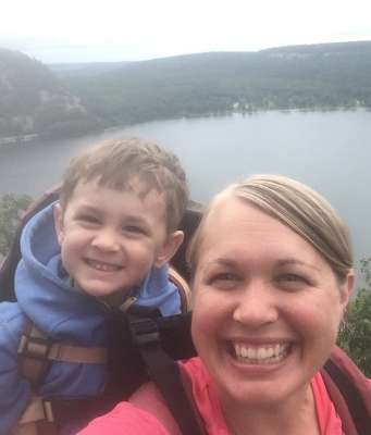 Victoria Rydberg-Nania and her son at Devil's Lake