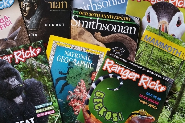 photo of a pile of nature magazines