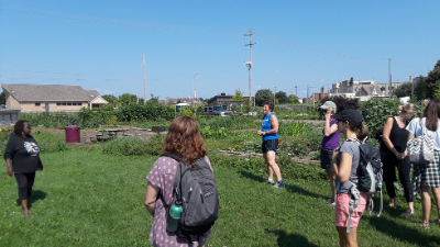 Educators visit Alice's Garden in Milwaukee during a Summer Institute.